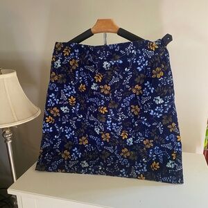 Talbots Blue Corduroy Floral Print A-Line Skirt - Size 14